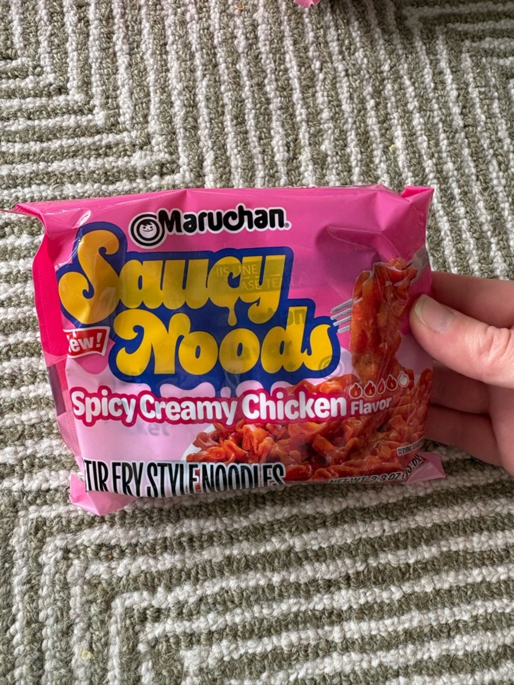 Saucy Noods Spicy Creamy Chicken Instant Stir-Fry Noodles - Pink